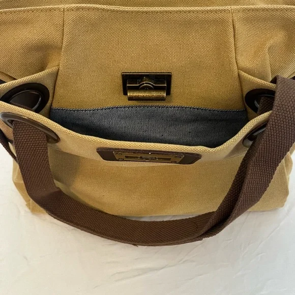 ZEDE Unisex Pont Des Arts Mini Cross Body Bag - Beige Khaki, *no shoulder strap - Picture 4 of 12